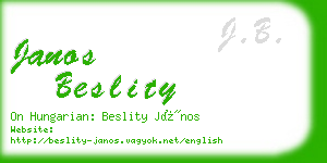 janos beslity business card